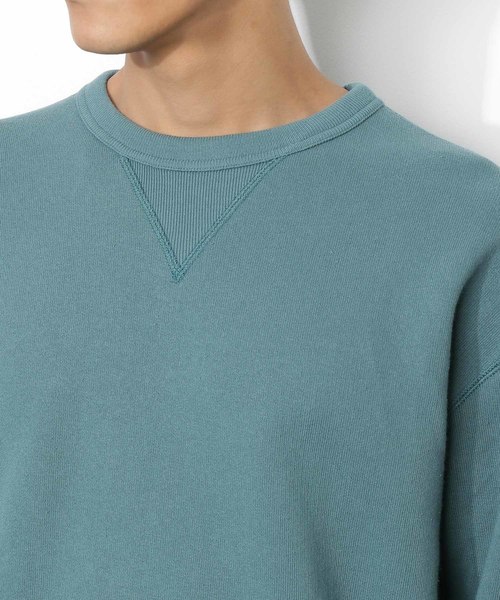 ADAM ET ROPE'（アダムエロペ）の「ヘビーテリー裏毛クルーネックプルオーバー（Tシャツ/カットソー・メンズ・ホワイト/ベージュ/グリーン/ネイビー/オレンジ・S/M/L）」の9枚目の写真