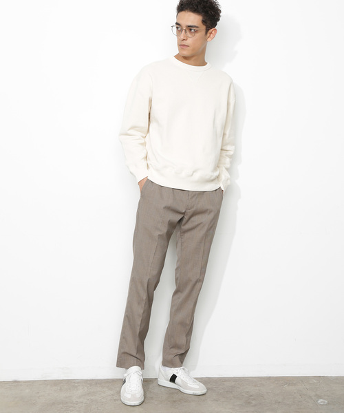 ADAM ET ROPE'（アダムエロペ）の「ヘビーテリー裏毛クルーネックプルオーバー（Tシャツ/カットソー・メンズ・ホワイト/ベージュ/グリーン/ネイビー/オレンジ・S/M/L）」の10枚目の写真