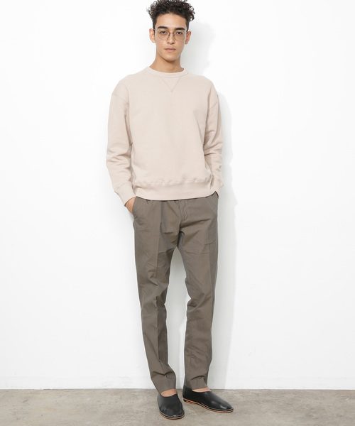 ADAM ET ROPE'（アダムエロペ）の「ヘビーテリー裏毛クルーネックプルオーバー（Tシャツ/カットソー・メンズ・ホワイト/ベージュ/グリーン/ネイビー/オレンジ・S/M/L）」の18枚目の写真