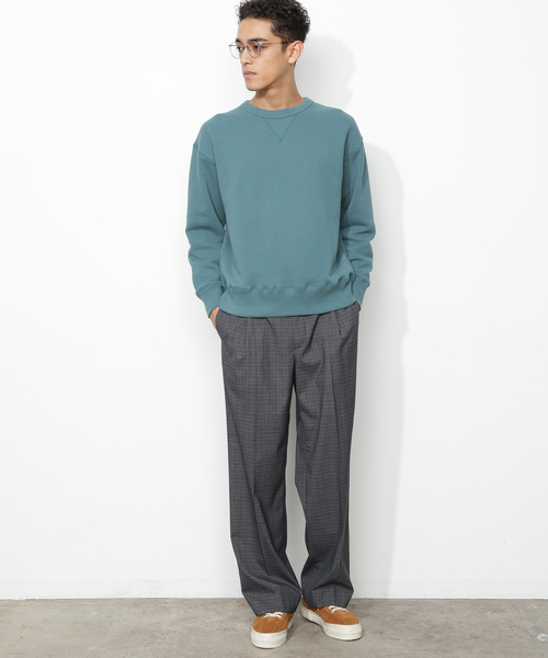 ADAM ET ROPE'（アダムエロペ）の「ヘビーテリー裏毛クルーネックプルオーバー（Tシャツ/カットソー・メンズ・ホワイト/ベージュ/グリーン/ネイビー/オレンジ・S/M/L）」の21枚目の写真