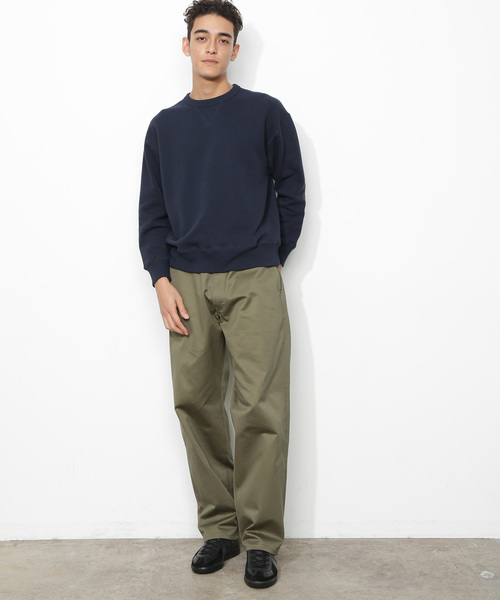 ADAM ET ROPE'（アダムエロペ）の「ヘビーテリー裏毛クルーネックプルオーバー（Tシャツ/カットソー・メンズ・ホワイト/ベージュ/グリーン/ネイビー/オレンジ・S/M/L）」の8枚目の写真