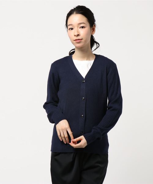 AMERICAN HOLIC（アメリカンホリック）の「ベーシックリブカーディガン＊（カーディガン/ボレロ・レディース・チャコールグレー/ブラック/ベージュ/ネイビー/ピンク/その他7/ホワイト系その他4・M/L）」の6枚目の写真