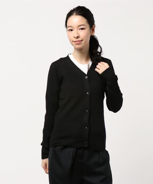 AMERICAN HOLIC（アメリカンホリック）の「ベーシックリブカーディガン＊（カーディガン/ボレロ・レディース・チャコールグレー/ブラック/ベージュ/ネイビー/ピンク/その他7/ホワイト系その他4・M/L）」の3枚目の写真