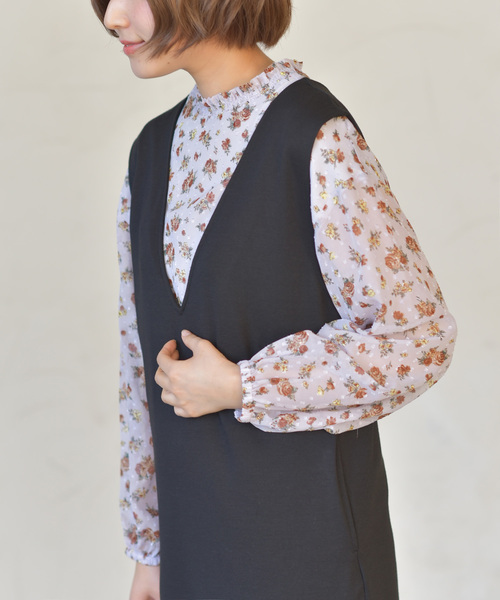 rps（アールピーエス）の「カットドビーボリュームスリーブプチハイブラウス（シャツ/ブラウス・レディース・オフホワイト/ラベンダー/ホワイト系その他2・M）」の3枚目の写真