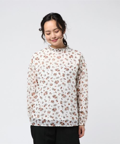 rps（アールピーエス）の「カットドビーボリュームスリーブプチハイブラウス（シャツ/ブラウス・レディース・オフホワイト/ラベンダー/ホワイト系その他2・M）」の7枚目の写真