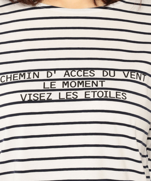 Petit Honfleur（プチオンフルール）の「◇カタログ掲載◇ロゴプリントボーダーTシャツ（Tシャツ/カットソー・レディース・ホワイト/ブラック/ネイビー/グリーン・M size/L size）」の15枚目の写真