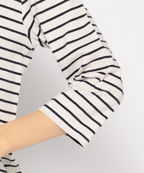 Petit Honfleur（プチオンフルール）の「◇カタログ掲載◇ロゴプリントボーダーTシャツ（Tシャツ/カットソー・レディース・ホワイト/ブラック/ネイビー/グリーン・M size/L size）」の16枚目の写真