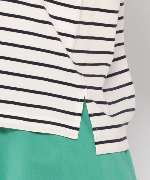 Petit Honfleur（プチオンフルール）の「◇カタログ掲載◇ロゴプリントボーダーTシャツ（Tシャツ/カットソー・レディース・ホワイト/ブラック/ネイビー/グリーン・M size/L size）」の17枚目の写真