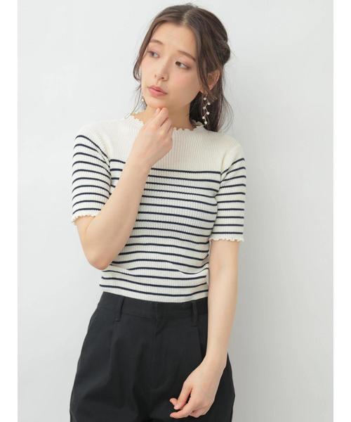 earth music&ecology（アースミュージックアンドエコロジー）の「・スタイルアップリブニット(5分袖) ●＊（ニット/セーター・レディース・グリーン/ピンク/モカ/ターコイズブルー/その他7/ブラック/アイボリー/ラベンダー・S/M）」の22枚目の写真