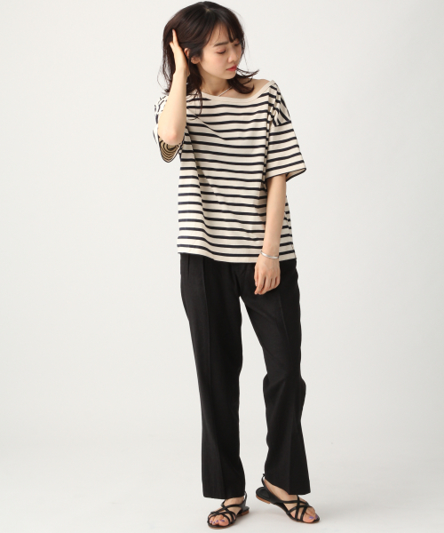 A part by(アパートバイ)の「CボーダーワンショルSS 836668(Tシャツ/カットソー・レディース・ホワイト系その他/ブルー系その他/ブルー系その他2・FREE)」の4枚目の写真