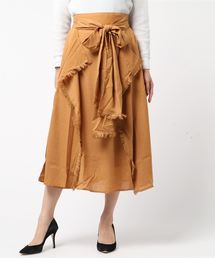 シフォンジョーゼットフリンジ付きスカート