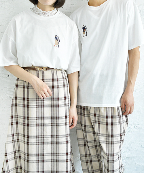 PairPair（ペアペア）の「女の子刺繍Tシャツ（Tシャツ/カットソー・レディース・ブラック/オフホワイト/ホワイト系その他・FREE）」の5枚目の写真