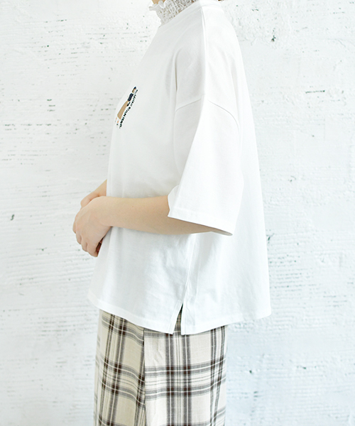 PairPair（ペアペア）の「女の子刺繍Tシャツ（Tシャツ/カットソー・レディース・ブラック/オフホワイト/ホワイト系その他・FREE）」の10枚目の写真