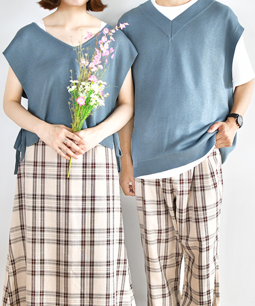 PairPair（ペアペア）の「サイドリボンショートベスト（その他トップス・レディース・ブルー/アイボリー・FREE）」の5枚目の写真