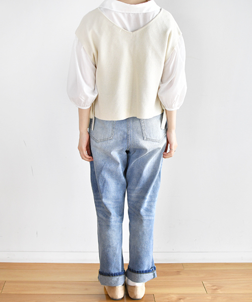 PairPair（ペアペア）の「サイドリボンショートベスト（その他トップス・レディース・ブルー/アイボリー・FREE）」の9枚目の写真