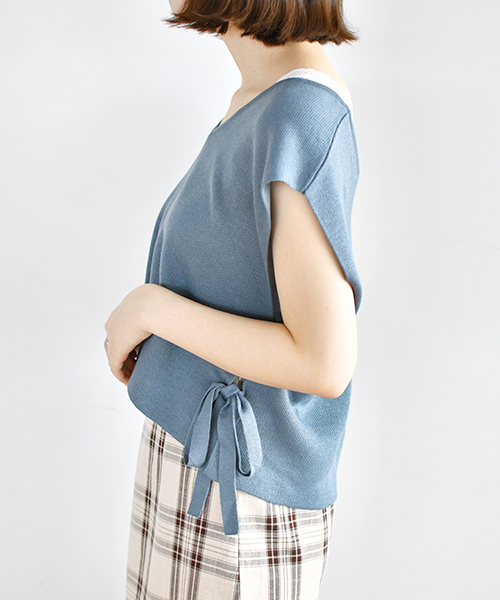 PairPair（ペアペア）の「サイドリボンショートベスト（その他トップス・レディース・ブルー/アイボリー・FREE）」の16枚目の写真