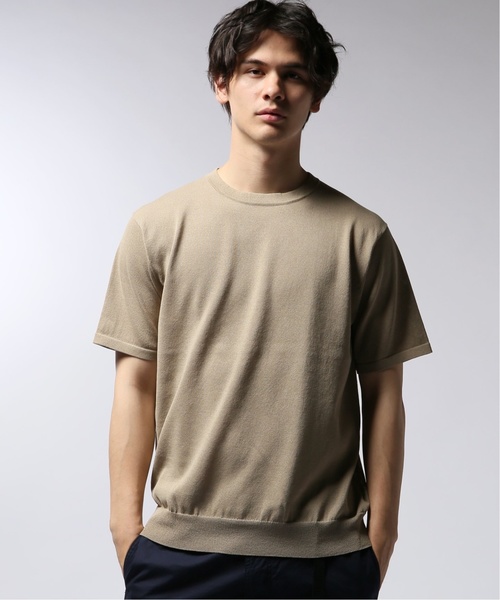 EDIFICE(エディフィス)の「ワシ×ポリ クルーネック ショートスリーブ(ニット/セーター・メンズ・ホワイト/ベージュ/ネイビー/オレンジ・SMALL/MEDIUM/LARGE)」の18枚目の写真