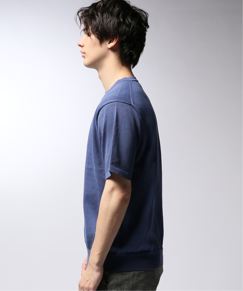 EDIFICE(エディフィス)の「ワシ×ポリ クルーネック ショートスリーブ(ニット/セーター・メンズ・ホワイト/ベージュ/ネイビー/オレンジ・SMALL/MEDIUM/LARGE)」の15枚目の写真