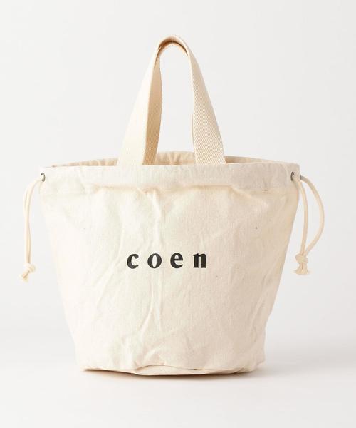 coen（コーエン）の「coen2WAYロゴキンチャクバッグ（ショルダーバッグ・レディース・オフホワイト/ブラック・FREE）」の7枚目の写真