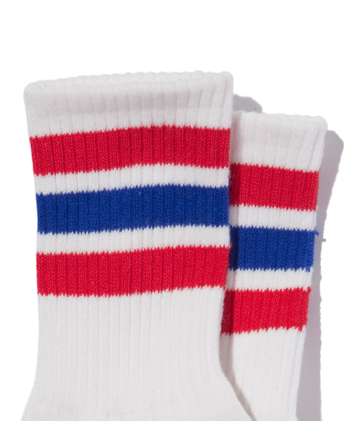 XLARGE（エクストララージ）の「LINED MIDDLE SOX（ソックス/靴下・メンズ・オレンジ/ネイビー・ONE SIZE）」の3枚目の写真