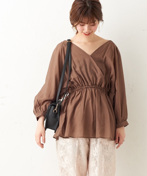 natural couture（ナチュラルクチュール）の「2WAYドロストチュニック（シャツ/ブラウス・レディース・ピンク/マスタード/ライトベージュ/モカ・FREE）」の3枚目の写真