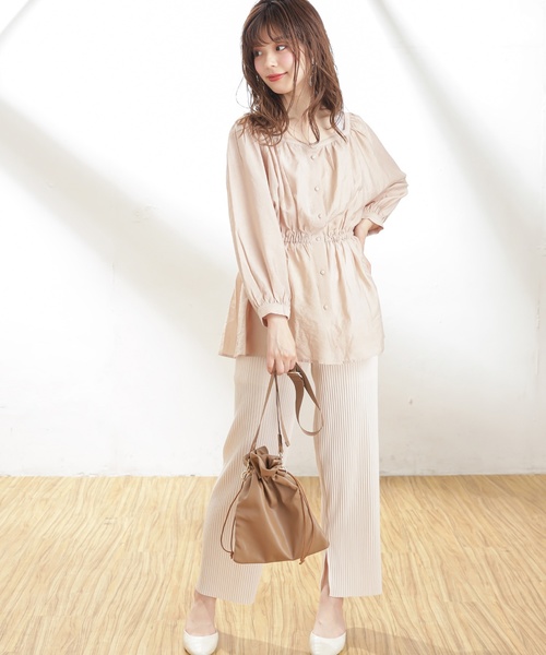 natural couture（ナチュラルクチュール）の「2WAYドロストチュニック（シャツ/ブラウス・レディース・ピンク/マスタード/ライトベージュ/モカ・FREE）」の9枚目の写真