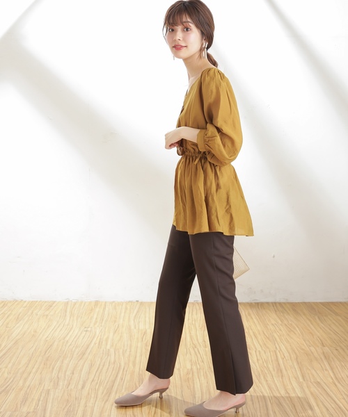 natural couture（ナチュラルクチュール）の「2WAYドロストチュニック（シャツ/ブラウス・レディース・ピンク/マスタード/ライトベージュ/モカ・FREE）」の16枚目の写真