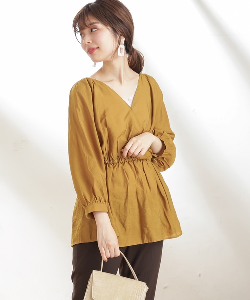 natural couture（ナチュラルクチュール）の「2WAYドロストチュニック（シャツ/ブラウス・レディース・ピンク/マスタード/ライトベージュ/モカ・FREE）」の14枚目の写真