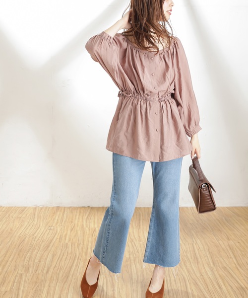 natural couture（ナチュラルクチュール）の「2WAYドロストチュニック（シャツ/ブラウス・レディース・ピンク/マスタード/ライトベージュ/モカ・FREE）」の10枚目の写真