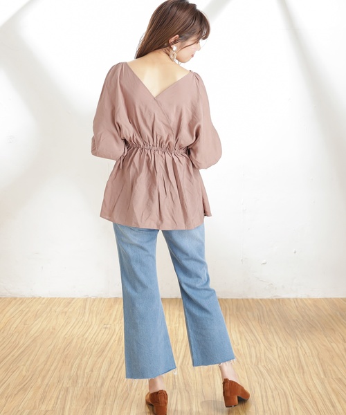 natural couture（ナチュラルクチュール）の「2WAYドロストチュニック（シャツ/ブラウス・レディース・ピンク/マスタード/ライトベージュ/モカ・FREE）」の8枚目の写真