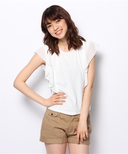 WHO'S WHO gallery(フーズフーギャラリー)の「バタフライムジTEE(Tシャツ/カットソー・レディース・ホワイト/ブラック/イエロー・FREE)」の2枚目の写真