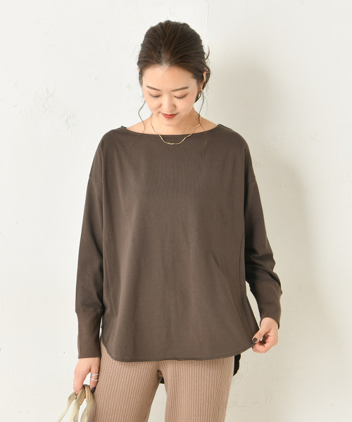DouDou(ドゥドゥ)の「ロンT(Tシャツ/カットソー・レディース・ブラウン/グリーン/ピンク/グレイッシュベージュ・FREE)」の12枚目の写真