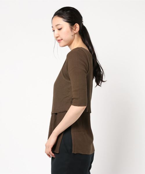 LOWRYS FARM（ローリーズファーム）の「manywayリブプルオーバー　851663（Tシャツ/カットソー・レディース・ブラック/ブラウン/アイボリー・FREE）」の4枚目の写真