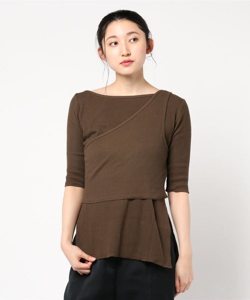 LOWRYS FARM（ローリーズファーム）の「manywayリブプルオーバー　851663（Tシャツ/カットソー・レディース・ブラック/ブラウン/アイボリー・FREE）」の15枚目の写真