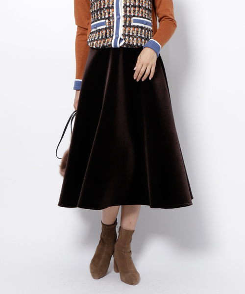Re Verofonna ヴェロフォンナ の ベロアボンディングフレアスカート スカート Wear