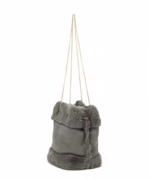 GLOBAL WORK（グローバルワーク）の「リバーシブルムートンミニチェーンバッグ/852217（ショルダーバッグ・レディース・ベージュ/グレー・FREE）」の3枚目の写真