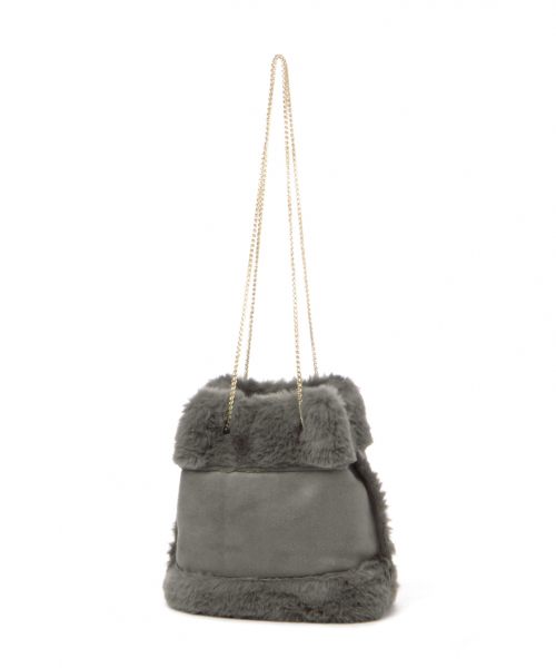 GLOBAL WORK（グローバルワーク）の「リバーシブルムートンミニチェーンバッグ/852217（ショルダーバッグ・レディース・ベージュ/グレー・FREE）」の4枚目の写真
