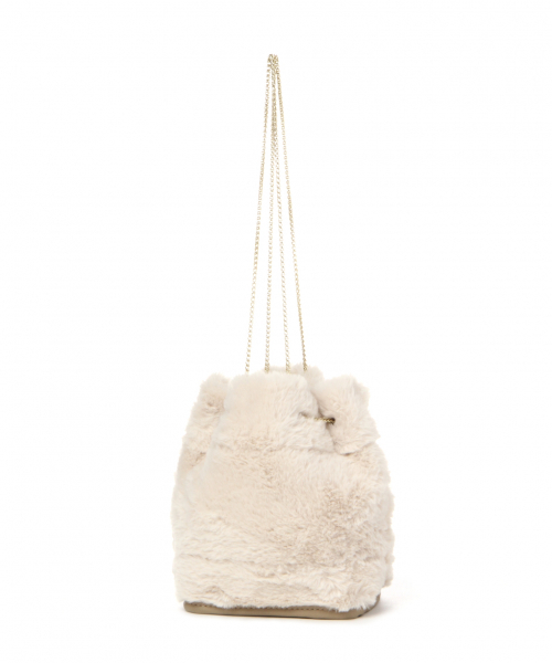 GLOBAL WORK（グローバルワーク）の「リバーシブルムートンミニチェーンバッグ/852217（ショルダーバッグ・レディース・ベージュ/グレー・FREE）」の6枚目の写真