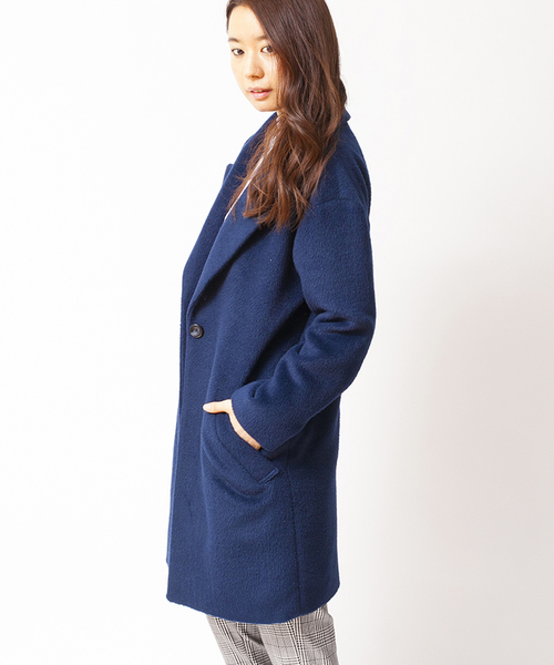 WEGO（ウィゴー）の「WEGO/チェスターコート（チェスターコート・レディース・アイボリー/サックスブルー/ネイビー/ライトピンク・FREE）」の5枚目の写真