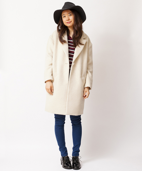 WEGO（ウィゴー）の「WEGO/チェスターコート（チェスターコート・レディース・アイボリー/サックスブルー/ネイビー/ライトピンク・FREE）」の7枚目の写真