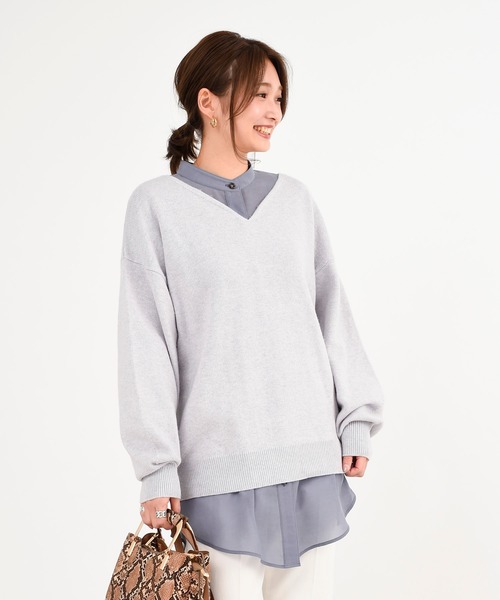 DouDou（ドゥドゥ）の「シアーシャツ（シャツ/ブラウス・レディース・パープル/オレンジ/グレイッシュベージュ・FREE）」の4枚目の写真