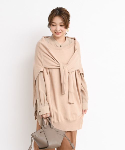 DouDou（ドゥドゥ）の「シアーシャツ（シャツ/ブラウス・レディース・パープル/オレンジ/グレイッシュベージュ・FREE）」の8枚目の写真