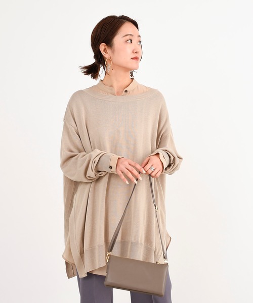 DouDou（ドゥドゥ）の「シアーシャツ（シャツ/ブラウス・レディース・パープル/オレンジ/グレイッシュベージュ・FREE）」の11枚目の写真