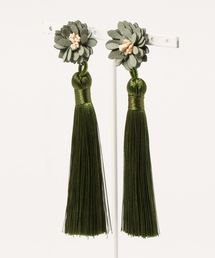 【倭物やカヤ】菊とタッセルピアス
