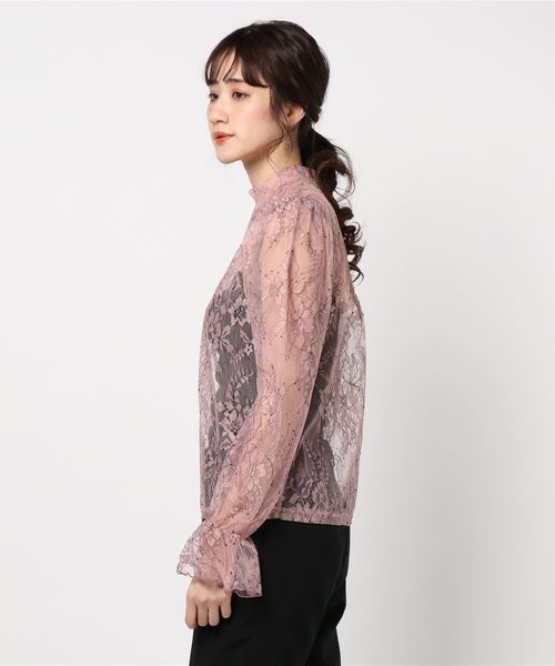 AMBIENT（アンビエント）の「ｼｰｽﾙｰｺｰﾄﾞﾚｰｽﾄｯﾌﾟｽ（シャツ/ブラウス・レディース・アイボリー/ピンク/ブラック・FREE）」の7枚目の写真