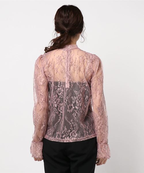 AMBIENT（アンビエント）の「ｼｰｽﾙｰｺｰﾄﾞﾚｰｽﾄｯﾌﾟｽ（シャツ/ブラウス・レディース・アイボリー/ピンク/ブラック・FREE）」の10枚目の写真