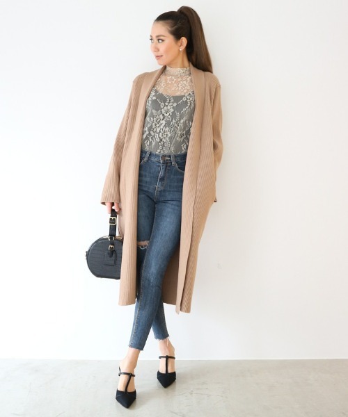 AMBIENT（アンビエント）の「ｼｰｽﾙｰｺｰﾄﾞﾚｰｽﾄｯﾌﾟｽ（シャツ/ブラウス・レディース・アイボリー/ピンク/ブラック・FREE）」の4枚目の写真