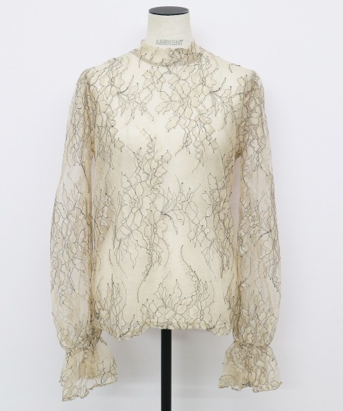 AMBIENT（アンビエント）の「ｼｰｽﾙｰｺｰﾄﾞﾚｰｽﾄｯﾌﾟｽ（シャツ/ブラウス・レディース・アイボリー/ピンク/ブラック・FREE）」の11枚目の写真