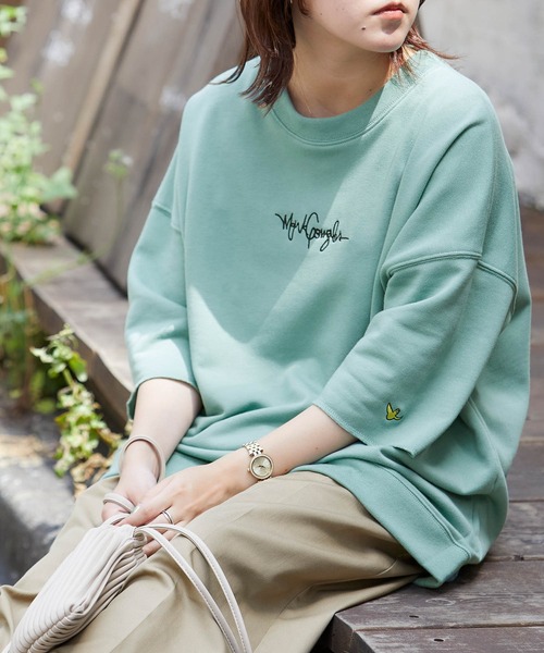 Mark Gonzales（マーク・ゴンザレス）の「Mark Gonzales/マークゴンザレス MONO-MART別注 ビッグシルエット 1/2 sleeveプルオーバースウェット（スウェット・メンズ・ライトベージュ/グレー系その他/パープル系その他/ベージュ/ライトブルー/ライトピンク/グリーン系その他/ダークグリーン/ブラック/オフホワイト・FREE）」の7枚目の写真