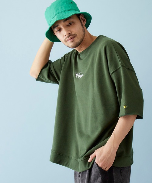 Mark Gonzales（マーク・ゴンザレス）の「Mark Gonzales/マークゴンザレス MONO-MART別注 ビッグシルエット 1/2 sleeveプルオーバースウェット（スウェット・メンズ・ライトベージュ/グレー系その他/パープル系その他/ベージュ/ライトブルー/ライトピンク/グリーン系その他/ダークグリーン/ブラック/オフホワイト・FREE）」の6枚目の写真